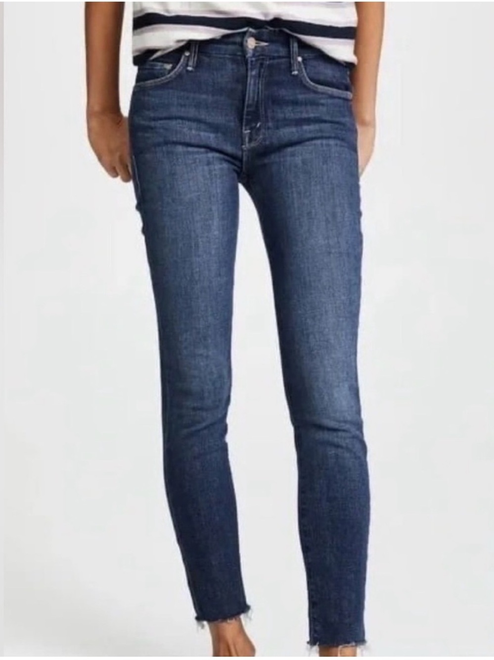 MOTHER The Looker Ankle Fray Skinny Jean in Girl Crush size 27 Raw Hem